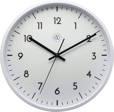nXt Easy Big – Wandklok – 30 cm – Plastic – Wit – Stil
