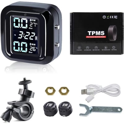 0-9bar Motorbandenspanningssensoren Moto TMPS Bandenspanningscontrolesysteem 2-wielige Externe Bandensensor voor Motorfiets Fiets
