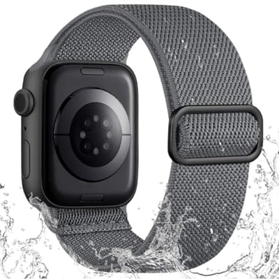 PromoHome Nylon Sportband voor Apple Watch 44/45/46/49/42 mm – Vuilafstotend Elastisch – Dames en Heren – voor iWatch Series 11/10/9/8/7/6/5/4/3/SE/Ultra