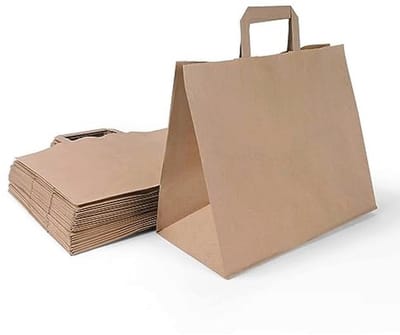Papieren draagtassen 250 stuks - Bruine kraftpapieren cadeauzakjes met handvat - Ideaal voor geschenken en evenementen