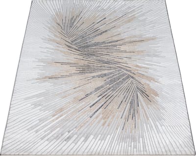 Karpet24 Creation Dynamic - Abstract Vloerkleed met Spiraaldesign in Grijs en Crème-80 x 150 cm