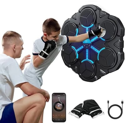 Ultieme Smart Music Boxing Machine - Nieuwe 2025 model - Met bokshandschoenen - Vernieuwde Display - Verschillende Modussen - Boxing machine voor Volwassenen en Kinderen - Fitness - Boksmachine - Boxmachine- Bluetooth