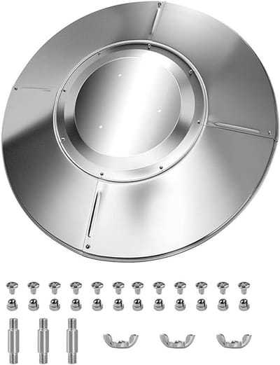 Terrasverwarmer Reflector - Warmteverdeler - Buiten Verwarmen - Hoge Warmte-efficiëntie - 4+1 met afstandhouder - Zilver