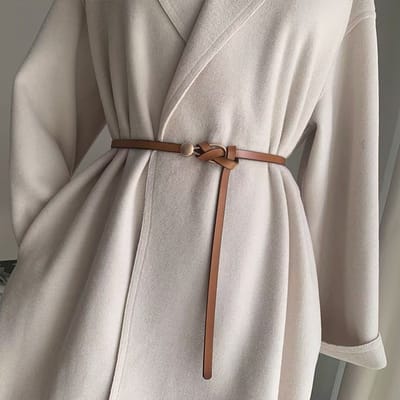 BukkitBow - Dames Tailleriem PU Leer - Jurk voor Riem - Fashion Tailleband - Licht Bruin