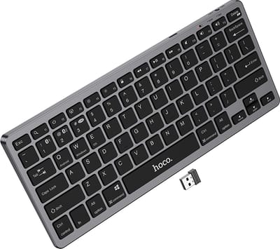 Hoco - Draadloos Toetsenbord - QWERTY - voor Mac, Windows, iPad & Tab - Zwart