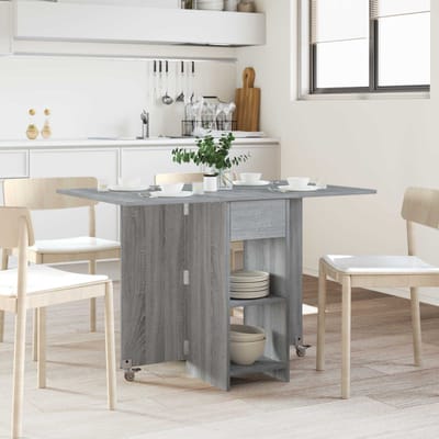 vidaXL - Eettafel - 115 - x - 70 - x - 75 - cm - Bewerkt - hout - Grijs - Sonoma - Rechthoekig