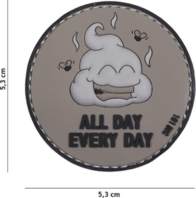 101 Inc Embleem 3D Pvc All Day Every Day Grijs 17073