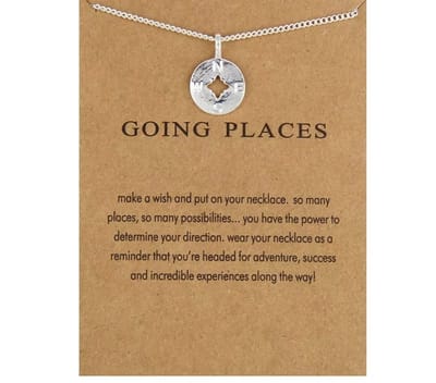Akyol - Going places ketting - ketting als cadeau -kado -ketting met hanger hangertje - kompas - kompas ketting -ketting kompas - backpackers - Kompas – Reizen -ketting reizen cadeau voor backpackers