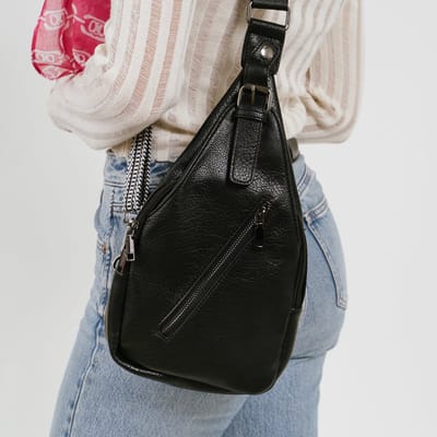 "Leren" Tas | Sunset Fashion | Cross body bag | zwart