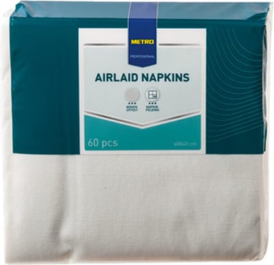 Servetten - 40 cm - Airlaid - wit - 60 stuks