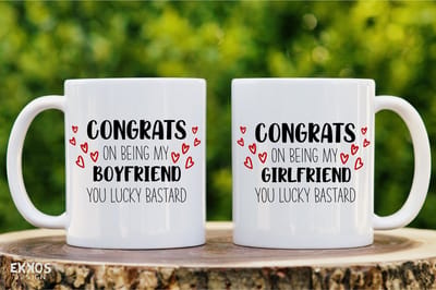 Congrats BF & GF - Valentijdag - Moederdag cadeau - Vaderdag cadeau - Koffiemok - Koffiekopjes - Mok en bekers - Mok met tekst - Valentijn cadeautje voor haar - Valentijdag cadeau - Valentijn Mok - Couple Mokken