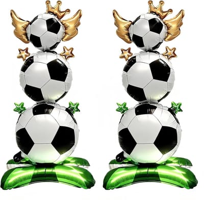 SnelShoppen - 2 stuks XXL Voetbaldecoratie, Staande Voetbalballonnen voor WK 2026, Feestdecoratie in Bannerstijl voor Voetbalfeest & Public Viewing (9