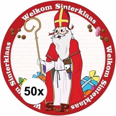 Sinterklaas versiering onderzetters / bierviltjes - 50x stuks - Sinterklaas thema feestartikelen - van karton