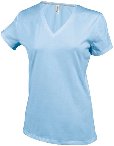 Kariban Dames/dames Feminine Fit Korte Mouwen V Hals T-Shirt (Hemelsblauw)