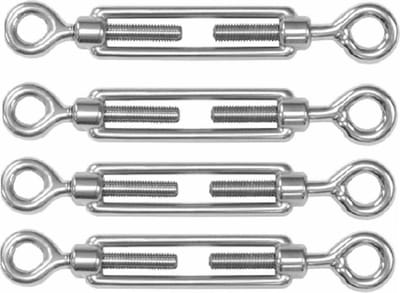Dulimex Spanschroeven/draadspanner met oog/oog - 4x - 5cm - verzinkt zamak - 50kg - M5 schroefdraad