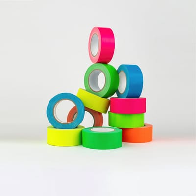 Megatape UT70 Duct Tape - Fluor Gaffa Tape 19 mm x 25 mtr - Combi Set 4 Rollen - Geel + Groen + Oranje + Roze