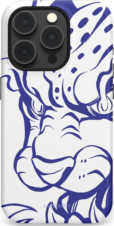 Casetastic Hoesje Geschikt voor Apple iPhone 15 Pro Magsafe - Stijlvolle Beschermende Duo-layer Case - Blauwe Panter Hoofd