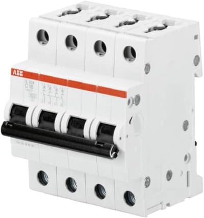 Automatische Zekering 4-polig 16A C-karakteristiek 10kA voor AC-installaties