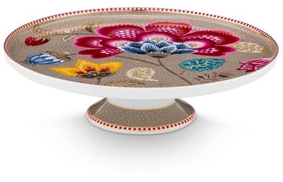 Pip studio-mini cake tray-Blooming Tales Fantasy Khaki-21 cm-Porselein