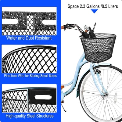 Fietsmand Metaal - Fietsaccessoire - Boodschappen Vervoeren - Snelle Montage - 29 cm Breed - Zwart