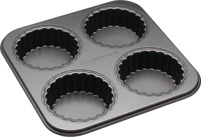MasterClass 4 geribbelde mini-taartvormpjes met anti-aanbaklaag (26 cm)