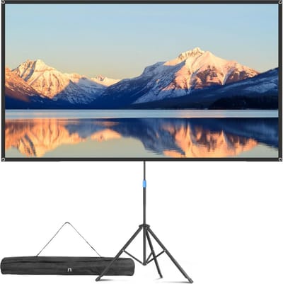 Projectiescherm met Statief - Mobiel Projectiescherm 80’’ Inch - 4K HD 16:9 – Draagbaar Beamerscherm Lichtgewicht - Projectiedoek Thuisbioscoop - Projectieschermen - Projectiescherm Beamer