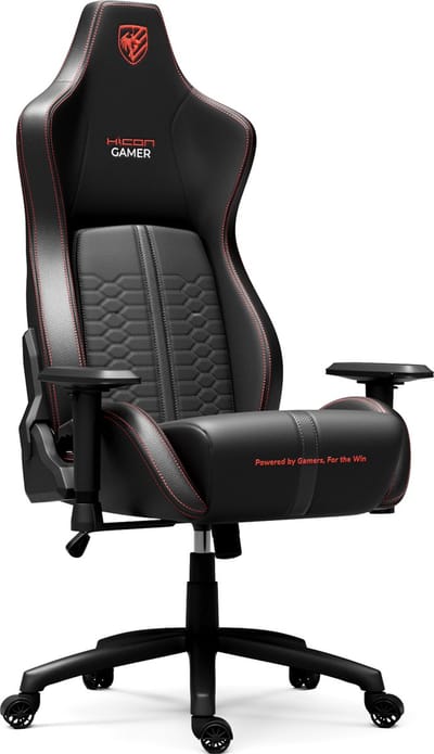 Luxe Premium Gamestoel - HICON - Lumbar Support - Gaming Chair - Gaming Stoel – Pulse Havoc – Ergonomische Gaming Chair met Comfort - Zwart - Rood