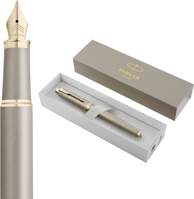 Parker IM-vulpen | Finishing Touch-collectie | zandsteenafwerking | medium | blauw | geschenkverpakking