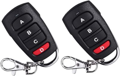 SnelShoppen - Universele Afstandsbediening Garagedeuropener voor Elektrische Poort - Programmeerbare Clonemodule 433MHZ - Set van 2 - 4 Knoppen Ontwer