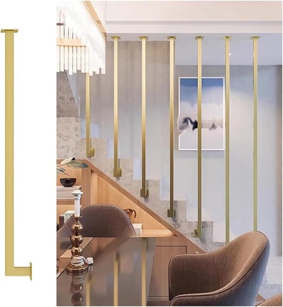 Metalen Trapspindels - Trapbalusters - Veiligheid Binnen - Inclusief Montagekit - 35cm Hoog - Goud
