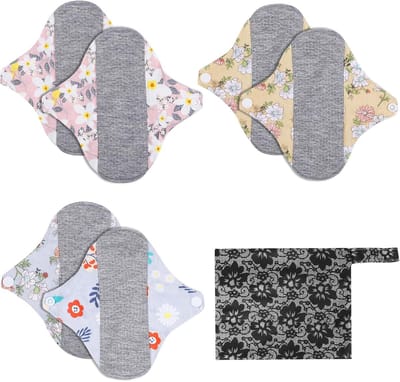 6 herbruikbare katoenen pads - Duurzame menstruatie- en incontinentieoplossing met waterdichte tas
