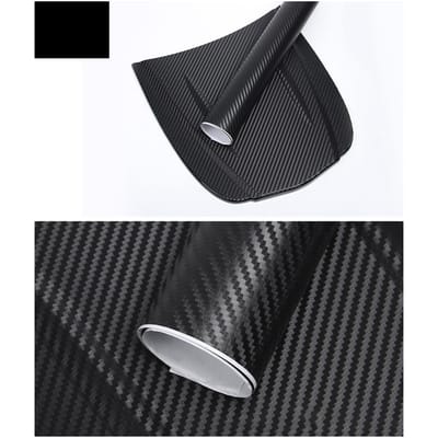 Film d'enveloppement style fibre de carbone Épais 3D Protection décorative extérieure de voiture Rouleau Autocollants Décalcomanie noir