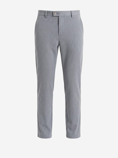 OMBRE Broek - Slim Fit - Rits - Effen Lichtgrijs L