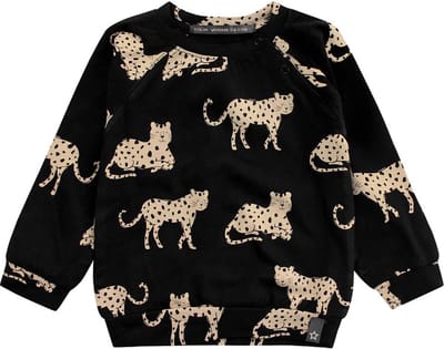Your Wishes Wild Cheetahs Sweatshirt - Trui - Zwart - Unisex - Maat 50/56