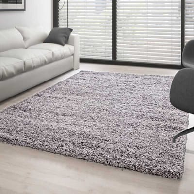 Hoogpolig vloerkleed, effen kleur, lichtgrijs 80x150 cm