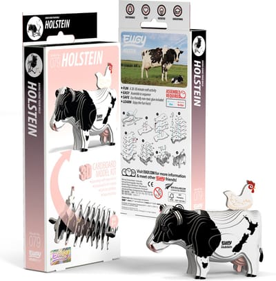 EUGY 3D Puzzel - Holstein Koe - Boerderijdieren - Duurzaam - Verzamel Ze Allemaal - 6 Jaar