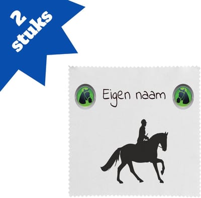 Akyol - paardrijden met naam brillendoekjes - Paardrijden - paardrijden liefhebber - cadeau - verjaardag - geschenk - gepersonaliseerd - 17,8 bij 17,8 cm - 2 stuks