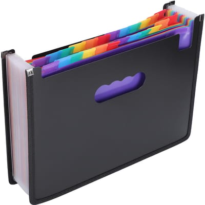 Dossier Rétractable Portable 24 Compartiments Organiseur Accordéon Extensible Fournitures Scolaires blue