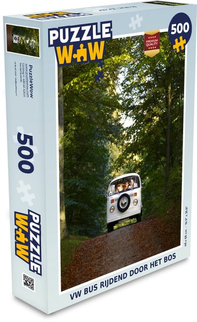 Puzzel Bus - Wit - Bomen - Legpuzzel - Puzzel 500 stukjes