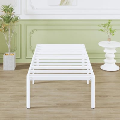 Dailygoods- Bedframe 80x190 cm - Metalen Bedframe - Lattenbodem - Hoogte 46 cm - Opbergruimte onder het bed - Schokbestendig met Ronde Hoekpoten