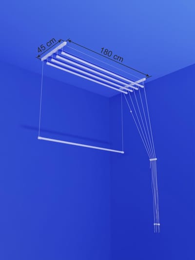 Heavy-duty Ruimtebesparend Plafond Droogrek - 5 stangen elk 180 cm lang