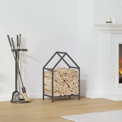 vidaXL - Brandhoutrek - 40x25x60 - cm - koudgewalst - staal - antracietkleurig