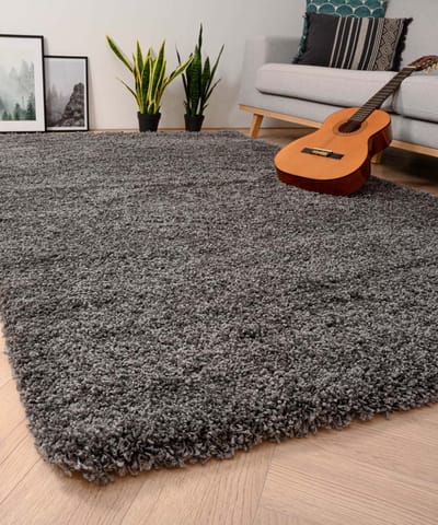 Hoogpolig vloerkleed - Shaggy Grand donkergrijs 120x170