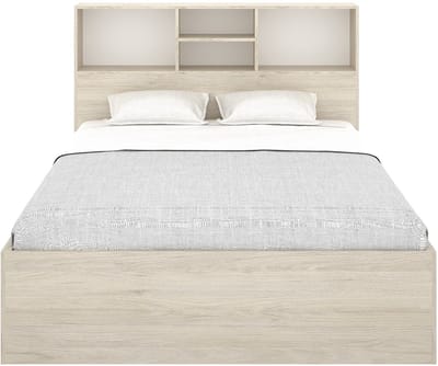 Vente-unique Bedframe hout natuurlijk licht, wit 140 x 190 cm