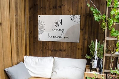Tuinposter - Tuindoek - Nieuw huis decoratie - UV bestendig zeil - 90x60 cm - Veelkleurig