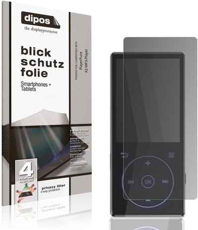 dipos – Matte Privacy Screenprotector geschikt voor PlayerPure A3 MP3-Player | Anti-Spy Beschermfolie