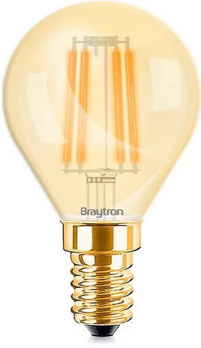 BRAYTRON-LED LAMP-WARM WHITE-ADVANCE-4W-E14-P45-AMB-2200K-GLAS-SFEERLAMP-ENERGY BESPAREND