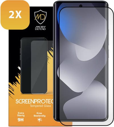 2-Pack MobyDefend Screenprotectors - Geschikt voor Xiaomi Redmi Note 15 4G - Screensavers Met Zwarte Randen - Gehard Glas