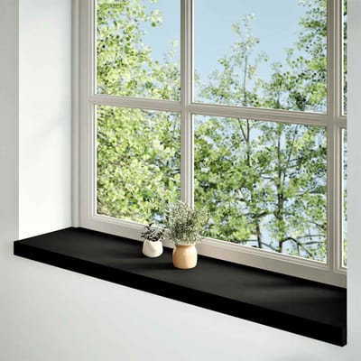 vidaXL - Vensterbanken - 2 - st - 110x25x2 - cm - massief - eikenhout - bruin-zwart