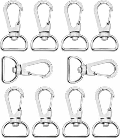 Fako Bijoux - 10x Karabijnhaak D-Ring - Musketonhaak - Sleutelhanger - 24x40mm - Zilverkleurig - 10 Stuks